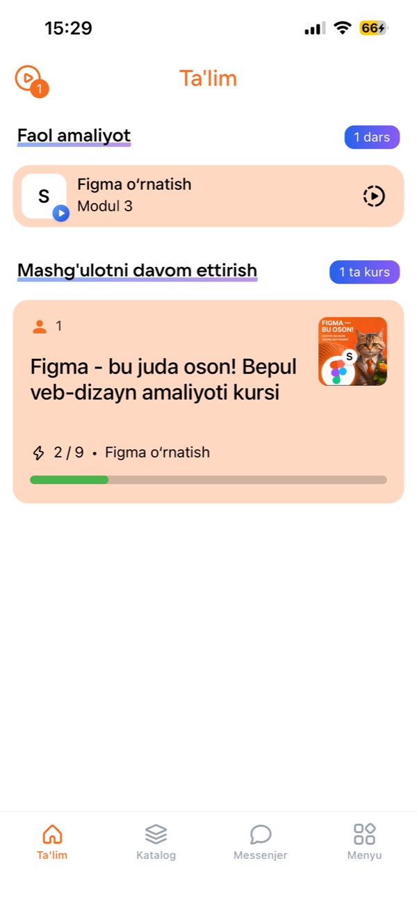 Exode mobil ilovasi: «Ta'lim» bo'limi